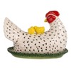 Storied Home Hand-Painted Stoneware Vintage Reproduction Hen Shaped Butter Dish with Chicks, Multicolor - 3 of 4