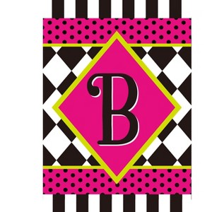 Briarwood Lane Everyday Garden Flag 12x18 For Outdoor Neon Checkerboard Monogram - B Garden Flag Flags For Outside - 1 of 4