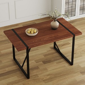 NicBex Dining Room Table for 4 Industrial Long Dining Table Counter Height Table with Metal Legs and Faux Marble for Dining Rooms - 1 of 4