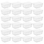 Sterilite 16 Quart Stackable Clear Plastic Storage Tote Container with Opaque Latching Lid for Home and Office Organization