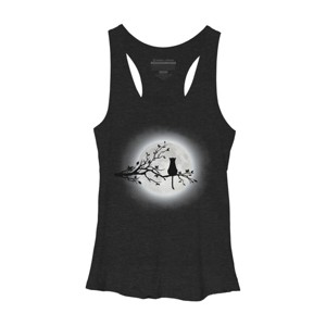 Women's Design By Humans The Cat and The Moon By Maryedenoa Racerback Tank Top - 1 of 3