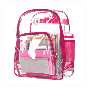 K-Cliffs Clear Backpack Heavy Duty See Through Student School Bookbag Transparent Security Travel Daypack Work Bag - 1 of 4
