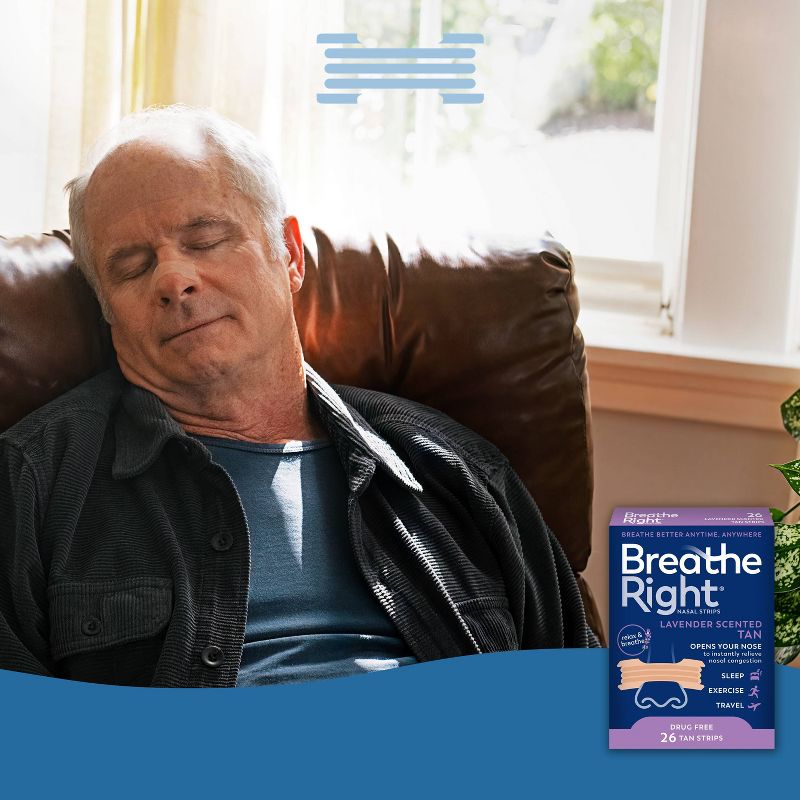 Breathe Right Lavender Scented Drug-Free Nasal Strips for Congestion Relief - 26ct, 6 of 8