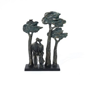 LuxenHome 11.7" LuxenHome Resin Couple Love Windy Tabletop Decor Multicolored - 1 of 4