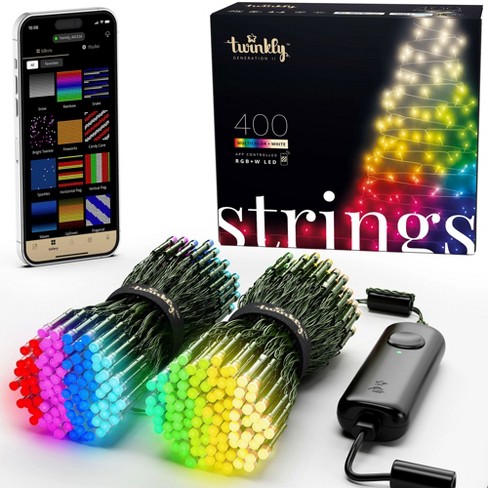 Twinkly Strings – App-Controlled LED Christmas Lights RGB or RGB+W (16 Million Colors) Green Wire. Indoor and Outdoor Smart Lighting Decoration - image 1 of 4