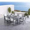 6 Piece Planked Wood Outdoor Dining Set Woven Performance Weave Chairs & Rectangular Table - 2 of 4