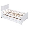 PAGED Twin Size Platform Bed Modern Simple Pine Bed Frame with Trundle and 2 Drawers for Bedroom - 3 of 4
