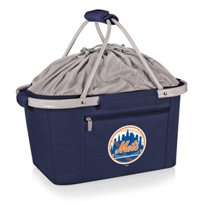 MLB New York Mets Metro Basket Collapsible Cooler Tote - Navy Blue - 1 of 4