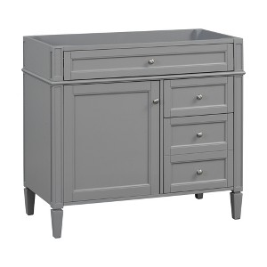 Gulches Modern Minimalist Bathroom Vanity, Solid Wood Frame, Amber Storage, 36" Independent Cabinet - 1 of 4