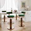 POVISON Modern Luxury Adjustable Height Swivel Velvet Fabric Bar Stools Set of 2, Green - 2 of 4