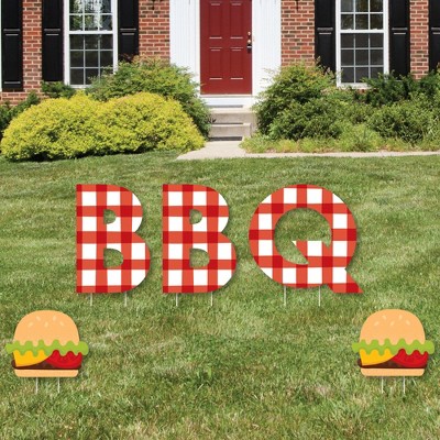 Big Dot of Happiness Fire Up the Grill - Yard Sign Outdoor Lawn Decorations - Summer BBQ Picnic Party Yard Signs - BBQ