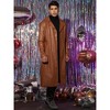 Lars Amadeus Men's Vintage Lapel Gothic PU Faux Leather Trench Coat - 2 of 4