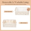 Aoibox Boho Macrame Storage Baskets Set of 5 Hand Woven Cotton Rope Organizer with Wooden Handles Beads for Shelf Tabletop Closet Drawer Bathroom - 4 of 4