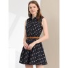 INSPIRE CHIC Women's Floral Sleeveless Half Placket Mini Belted Summer Dress - 2 of 4