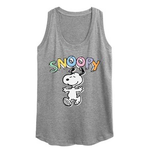Women's - Peanuts - Snoopy Sketchy Graphic Racerback Tank - 1 of 4