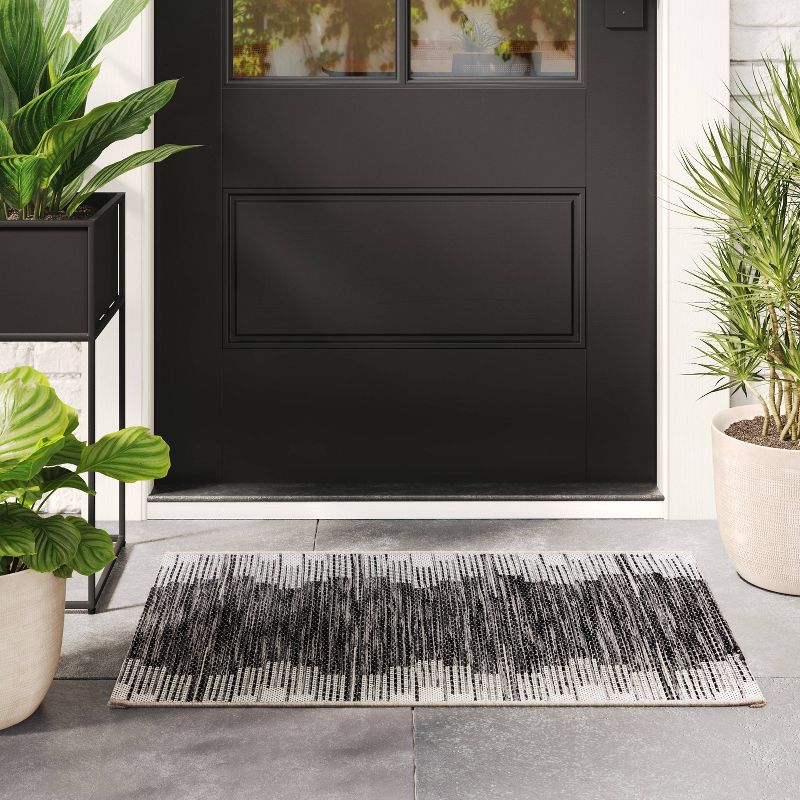 Graphic Steps Outdoor Rug Black - Threshold™, 2 of 11