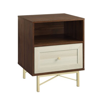 Jones Modern 1 Drawer Nightstand with Cubby - Saracina Home