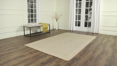 Hand-Knotted Beige Jute 2' x 6' Runner Rug with Non-Slip Feature
