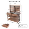 LOVSON 64.9''Tall Outdoor Planting Workbench,Solid Wood Outdoor Deck Box & Yard Storage,with Stainless Steel Countertop,Towel Rack,Brown - 3 of 4