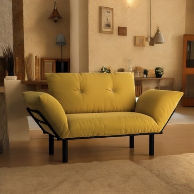 APRILSOUL Ada Loveseat, Futon Couch with Arms, High Legs for Easy Cleaning, Easy Assembly