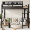 KWPZQEB Loft Bed with Ladder and Guardrail, Metal Loft Bed with Storage Shelves, Loft Bed for Kids Teens, Space Saving, No Box Spring Needed - 2 of 4