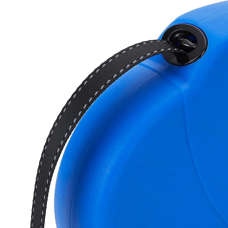 DDOXX 13.1 ft Retractable Small Dog Leash w/ Strong Reflective Nylon Strips and Break & Lock System - Blue, 1 of 5