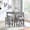 LOVMOR Farmhouse Counter Height Dining Table Set, Bar Table and Chairs Set for Living Room, Dining Room - 3 of 4