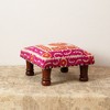 GDFStudio Smedley Modern 16" Wood and Fabric Upholstered Hand Crafted Embroideried Foot Stool - 4 of 4