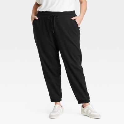 Women's High-Rise Tapered Joggers - Ava & Viv™ Black 2X