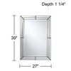 Possini Euro Design Rectangular Vanity Decorative Wall Mirror Modern Beveled Edge Clear Mirrored Tiles Frame 27" Wide for Bathroom Bedroom Living Room - image 4 of 4