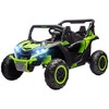 Qaba 24V 7AH Ride on Car, 2 Seater 4 MPH Ride on UTV Battery Powered Toy Car with 4 Shock Absorbers, Music, Horn, LED Lights for 3-8 Years, Green - 4 of 4