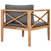 vidaXL Outdoor Patio Chair with Comfy Gray Cushions, Solid Teak Wood, Easy Maintenance - 4 of 4