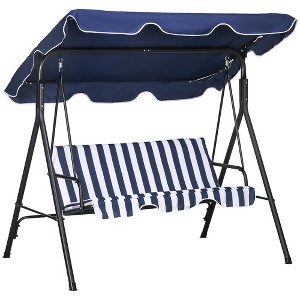 NicBex 3-Seat Outdoor Patio Swing Chair with Removable Cushion and Adjustable Tilt Canopy for Patio Bedroom Garden - 1 of 4