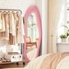Beautyolove 24 in. W x 63 in. H Irregular Pink Flannel Wrapped Wood Framed Full Length Floor Mirror Wavy Full Body Mirror - 2 of 4