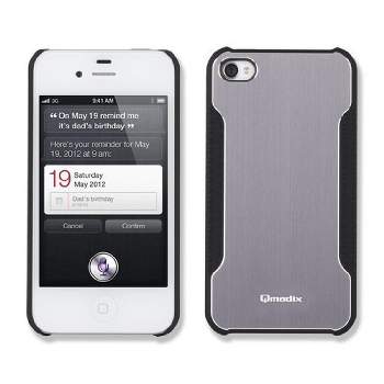 Qmadix Snap-On Face Plate for Apple iPhone 4 - Metalix Gray
