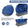 Outdoor Patio Furniture Set Daybed Sunbed with Retractable Canopy Conversation Set Wicker Furniture - 4 of 4