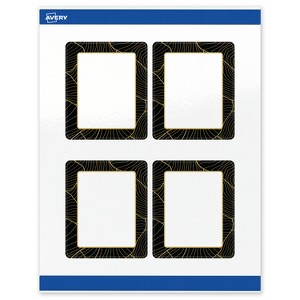 Avery Rectangle Labels, Black Border with Gold Pattern, 4" x 3-1/3" - 1 of 4