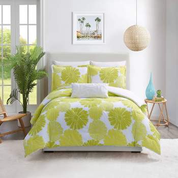 3pc Big Floral Comforter Set Yellow - Trina Turk