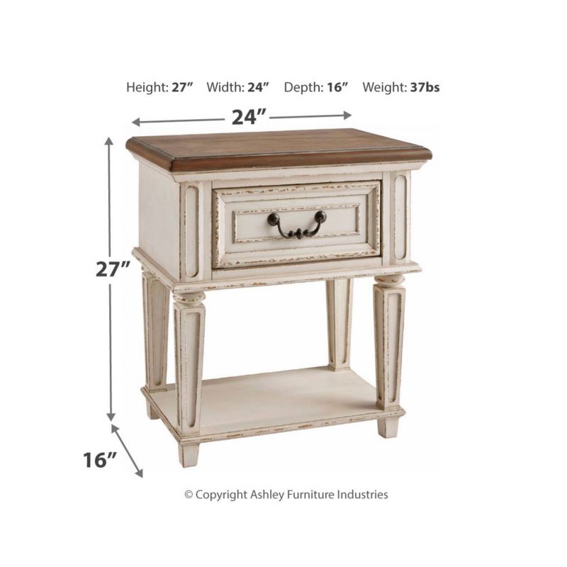 Realyn One Drawer Nightstand Chipped - Signature Design by Ashley, 5 of 14