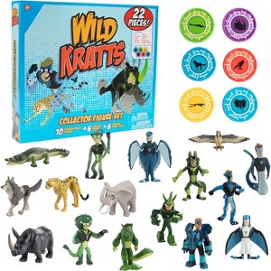 Wild Kratts 22-Pack Action Figure Set - Officially Licensed, Includes 3" Chris & Martin Kratt, Creature Figurines & Discs - Ages 3+ - 1 of 4