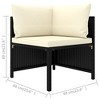 vidaXL Patio Sofa Black PE Rattan 4-seater Removable Covers Square - 4 of 4