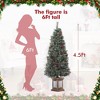 3/4.5Ft Artificial Christmas Tree With Warm White LED Lights，Fiber Optic-Like Flocked Tree  for Home, Shops, Party and Holiday Christmas Decoration - 3 of 4