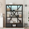 Vintage 3-Shelf Industrial Metal Bookcase with Drawers Open Storage and Anti-Tip for Home Office or Living Room 66.9in Tall-3irtyhousy - 3 of 4