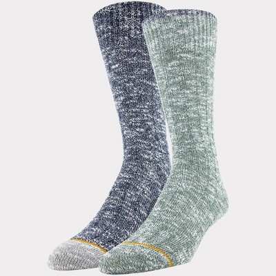 Signature Gold by GOLDTOE Men's Native Nomad Crew Slub Socks 2pk - Marbled Navy