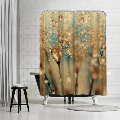 Americanflat Droplets Of Gold by Ingrid Beddoes 71" x 74" Shower Curtain