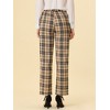 INSPIRE CHIC Women's Plaid Elastic Waist Casual Work Office Long Pants - 4 of 4