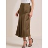 INSPIRE CHIC Women's Satin Maxi Fall High Waist Casual Cocktail Party Wedding Mermaid Long Skirts - 3 of 4