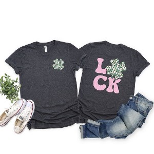 Simply Sage Market Women's Luck With Shamrock Front and Back Short Sleeve Graphic Tee - 1 of 1