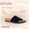 CUSHIONAIRE Ritual Women’s Slide Sandal – Suede Slip-On with Cork Footbed, Contoured Insole & Flexible Lightweight Outsole - 4 of 4