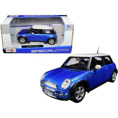 blue mini cooper toy car